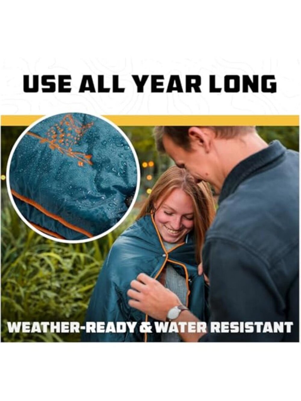 Insulated Camping Blanket Lightweight Packable Water Resistant Outdoor Quilt - Picture 5 of 6
